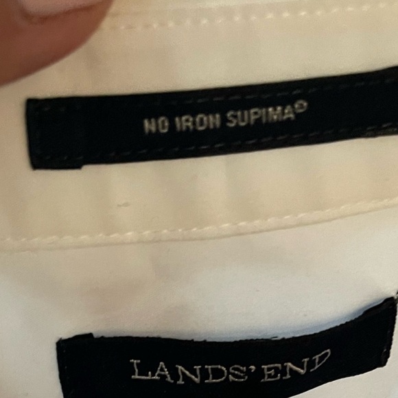 Land’s End White Long sleeve Non iron Supima Women's Button up Blouse in size 10 - Picture 10 of 13